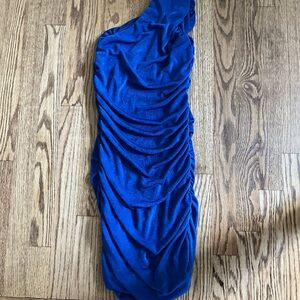 Elegant Blue One-Shoulder Dress